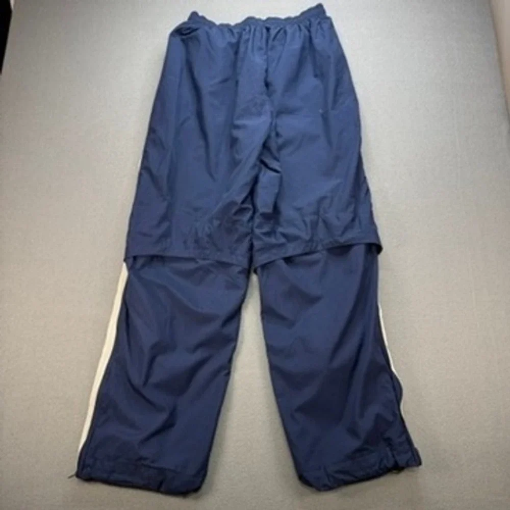 Nike Loose Fit Track Pants Mens Navy Blue White Side Stripe Mesh Lined Athletic